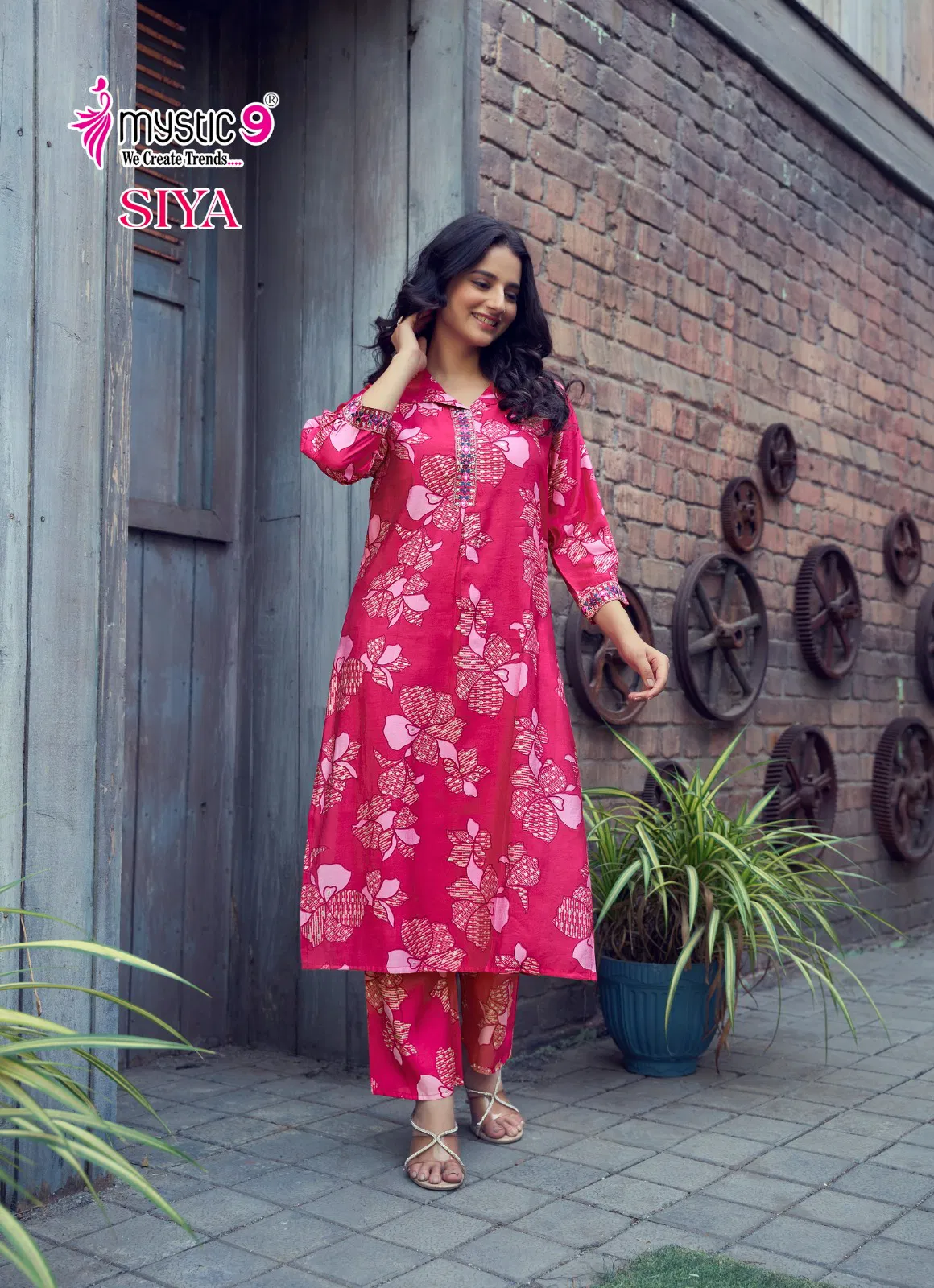 Siya Vol 1 By Mystic 9 Roman Silk Co Ord Set Kurti With Bottom Exporters In India